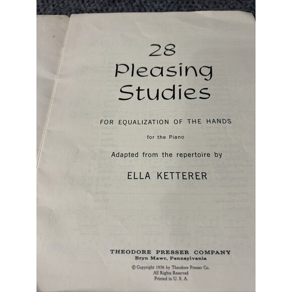 28 Pleasing Studies 1956 Paperback Piano Song Book Ella Ketterer Theodore Presse - Picture 3 of 10